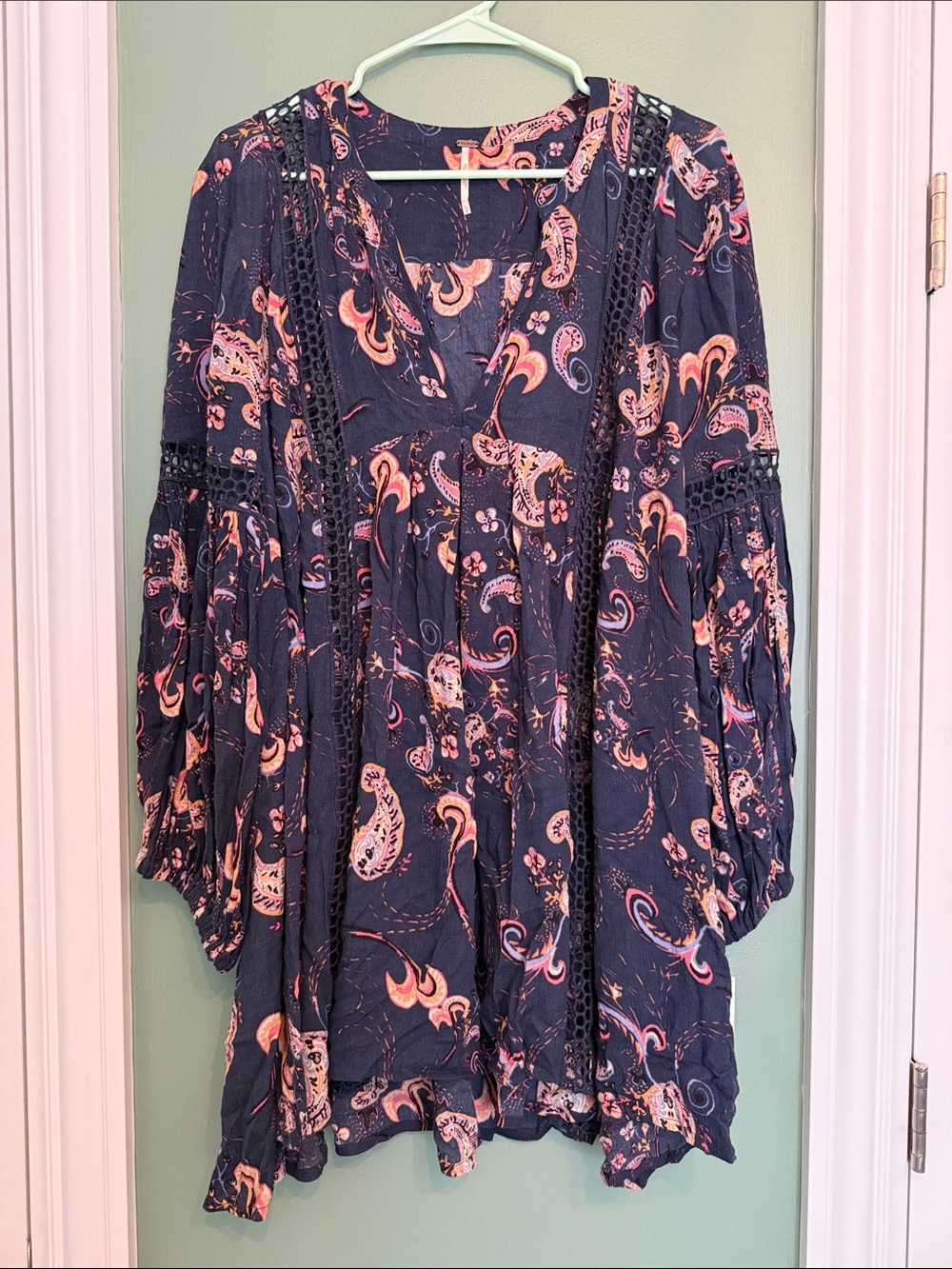 Free People Bohemian Paisley Print Blouse